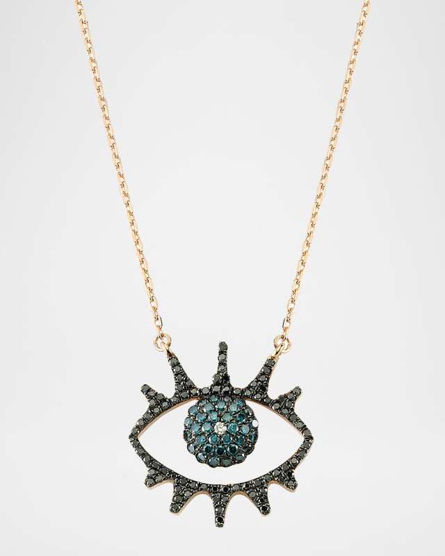 Eye Light Open Multi-Diamond Pendant Necklace